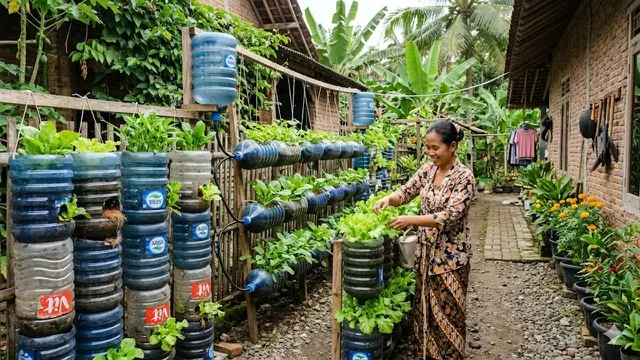 Kebun Hidroponik dari Galon Bekas Tanpa Listrik