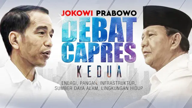 Debat kedua Pilpres 2019 dengan tema Energi, Pangan, Infrastruktur, Sumber Daya Alam, dan Lingkungan Hidup berlangsung di Hotel Sultan, Jakarta.
