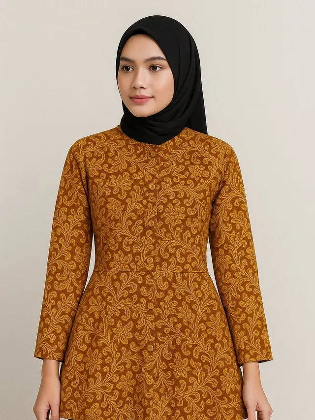 Model Batik Tunik Slimfit Wanita Terbaru