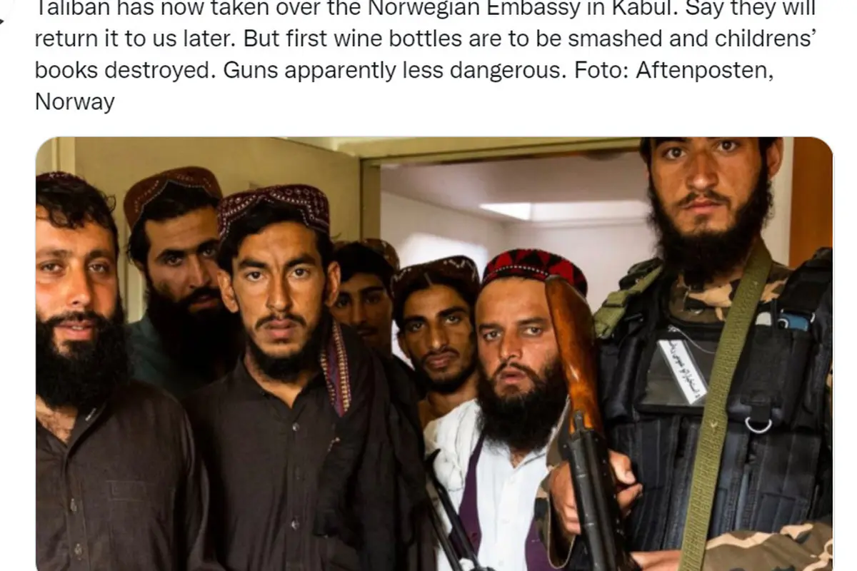 Taliban rebut Kedubes Norwegia di Kabul.