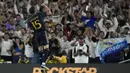Selebrasi gelandang Real Madrid, Federico Valverde setelah mnecetak gol pertama timnya ke gawang AC Milan pada laga pramusim 2023/2024 Soccer Champions Tour di Rose Bowl Stadium, Pasadena, California, Senin (24/7/2023) pagi WIB. (AP Photo/Ashley Landis)