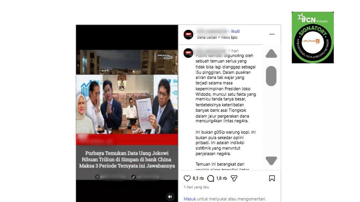 Cek Fakta: Hoaks Menkeu Purbaya Temukan Data Uang Jokowi Ribuan Triliun di Bank China