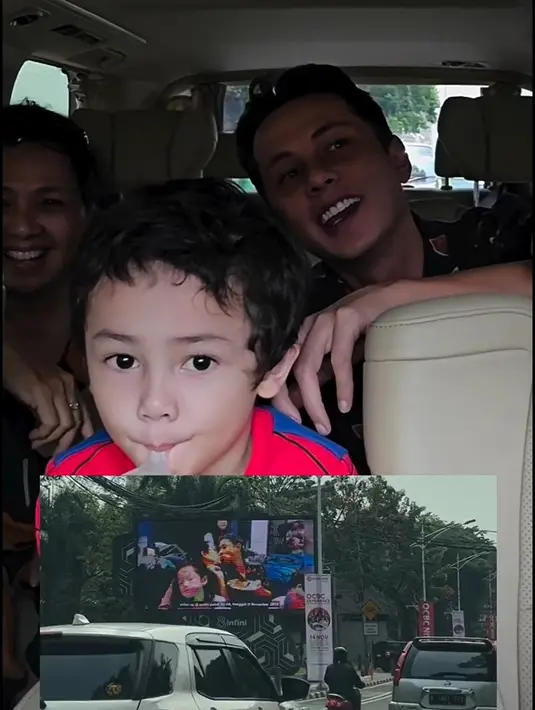 "Keren banget sih kayak orang terkenal aja, tahun depan di Times Square ya," kata Andhika melihat video ucapan selamat sang istri di baliho besar. [Instagram/ussypratama]