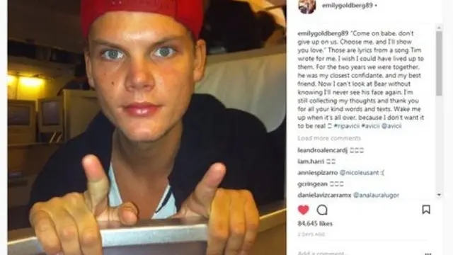 Avicii © instagram.com/emilygoldberg89