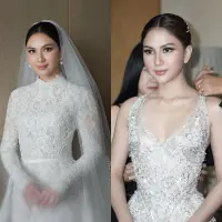 Saat pemberkatan, Jessica Mila mempercayakan desainer Yefta Gunawan untuk merancang gaun pengantin impiannya. [Foto: IG/jscmila].
