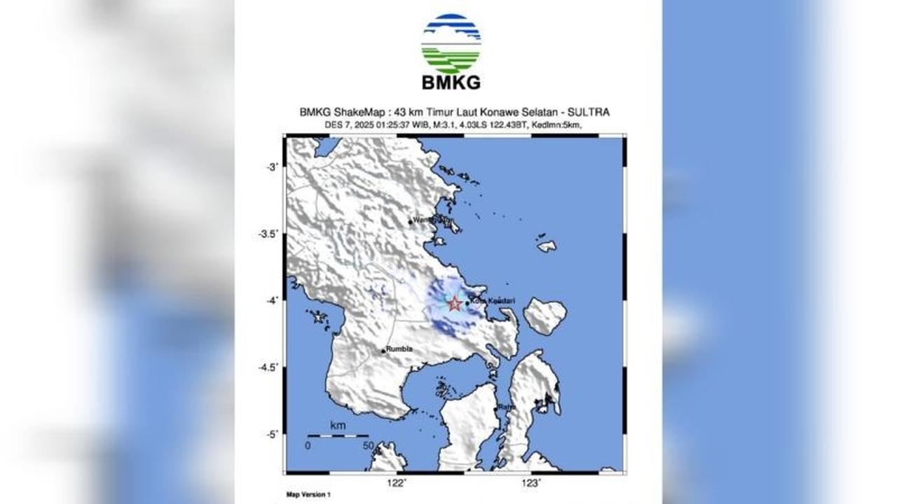 BMKG Ungkap Penyebab Gempa Bumi Sultra Magnitudo 3,1 Guncang Kendari dan Konsel