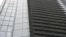Alain Robert berusaha memanjat Menara Internasional GT berlantai 47 di Makati City, Manila, Filipina (29/1). Pria berusia 56 tahun itu memanjat Menara GT 47 lantai tanpa peralatan keselamatan dan menjadi tontonan warga. (AFP Photo/Ted Aljibe)
