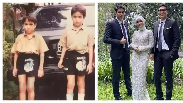 Potret Marcel dan Mischa Chandrawinata dulu dan sekarang (Sumber: Instagram/@nadinelist; Instagram/@mischach)