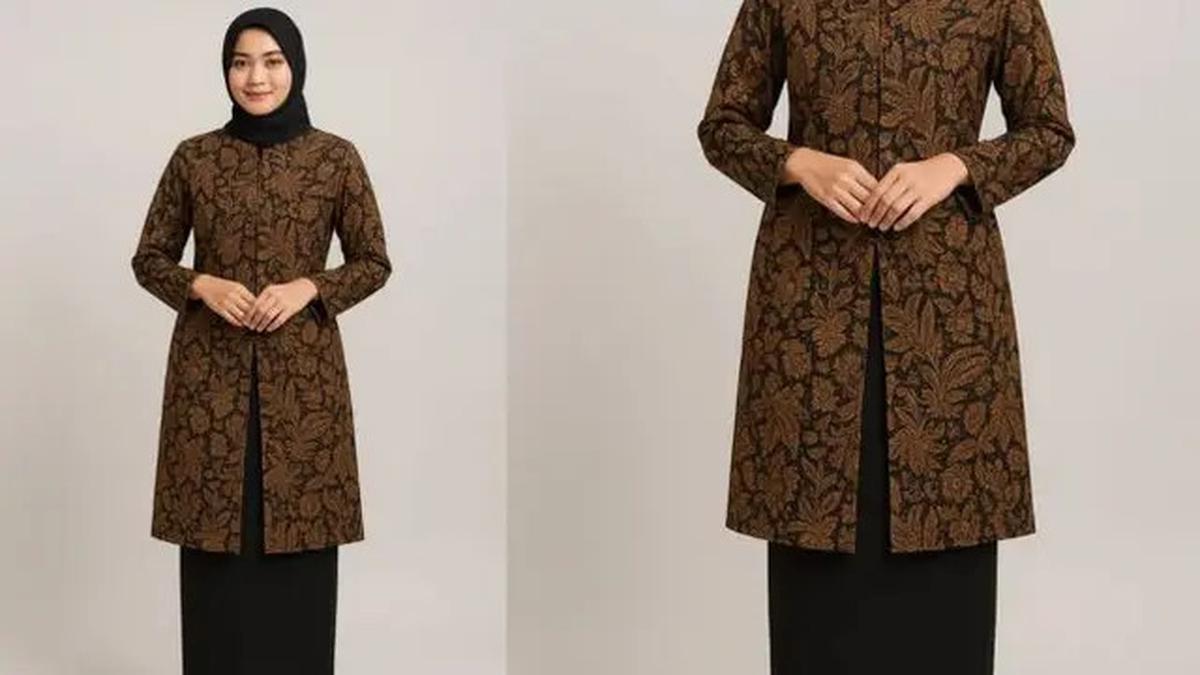 Cara Memadukan Tunik Batik Belah Panjang dengan Hijab Kekinian, Inspirasi Tren Masa Kini