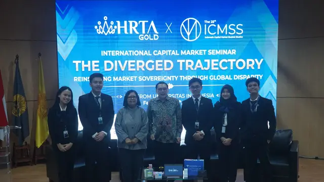 Indonesia Capital Market Student Studies (ICMSS) menggelar The 25th ICMSS International Capital Market Seminar di Jakarta, Rabu (5/2/2026). (Dok ICMSS)