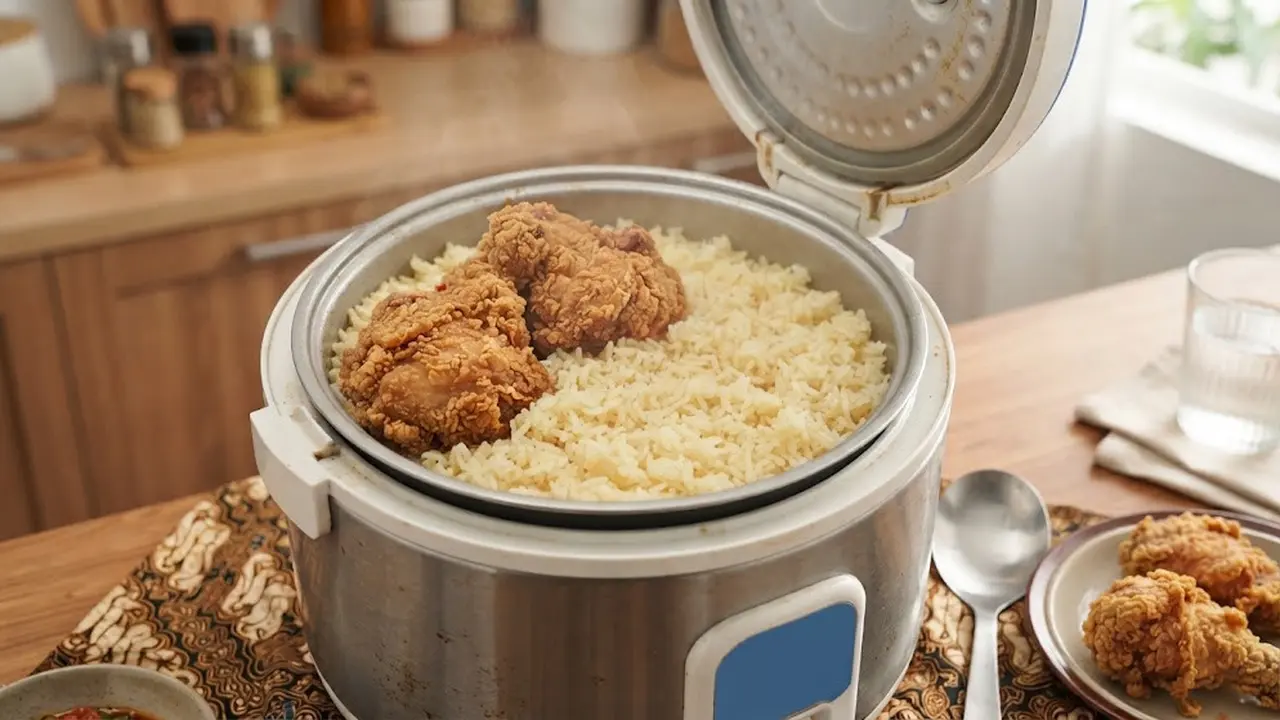 Resep Nasi Ayam Kentucky Rice Cooker