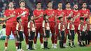 Para pemain Timnas Indonesia menyanyikan lagu kebangsaan Indonesia Raya dalam laga final FIFA Series 2026 melawan Bulgaria di Stadion Utama Gelora Bung Karno (SUGK), Senayan, Jakarta, Senin (30/03/2026). (Bola.com/M Iqbal Ichsan)