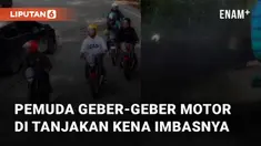 Aksi sekumpulan pemuda geber-geber motor di tanjakan dibalas langsung oleh sopir truk mengundang perhatian