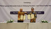 Badan Pengelola Keuangan Haji (BPKH) melakukan penandatanganan perjanjian kerjasama dengan Jaksa Agung Muda Perdata dan Tata Usaha Negara Republik Indonesia (Istimewa)