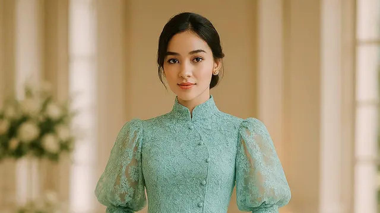 8 Model Kebaya Janggan Brokat Lengan Balon yang Kini Tren di 2025, Tampil Fresh dan Elegan