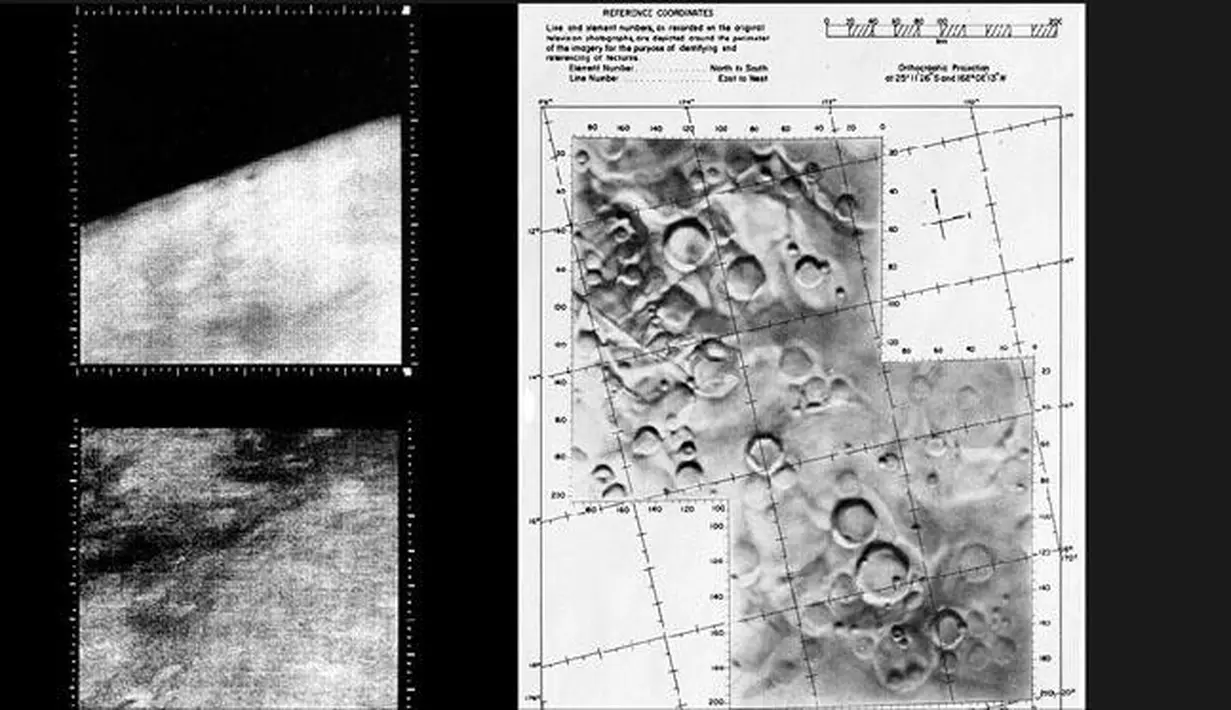 Gambar close-up pertama Mars, dari pesawat ruang angkasa Mariner 4. (businessweek.com)