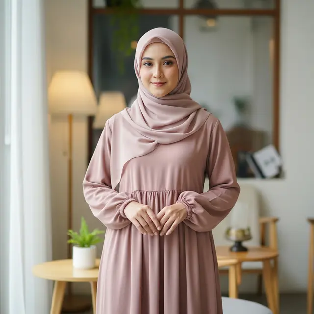 Model Gamis Simpel dan Anggun untuk Ibu Muda (Image by Gemini AI)