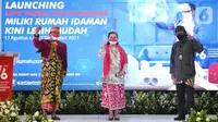 Direktur Utama BTN Haru Koesmahargyo, Country Manager Rumah.com Marine Novita, dan Komisaris Utama Bank BTN Chandra Hamzah mengepalkan tangan usai meresmikan pembukaan pameran virtual KPR BTN Merdeka di Jakarta, Selasa (17/08/2021). Pameran virtual digelar hingga 17 September. (Liputan6.com/HO/BTN)