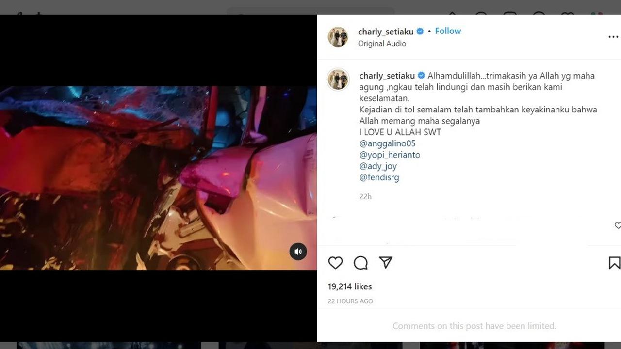 Charly Van Houten, vokalis Setia Band mengalami kecelakaan pada Sabtu dini hari 9 Juli 2022 di ruas Tol Cipularang, Jawa Barat.