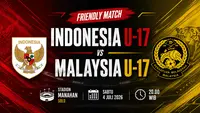 Jadwal Live Laga Uji Coba Timnas Indonesia U-17 Vs Malaysia U-17 di Indosiar dan Vidio