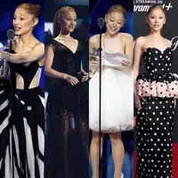 4 looks berbeda  Ariana Grande di MTV VMAs 2025. [@nawa3emcom].