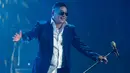 Vokalis UNGU, Pasha, tampil menghibur penggemar dalam konser Waktu Yang Dinanti – Final Chapter di Tennis Indoor Senayan, Jakarta, Jumat (30/10/2026). Penampilan tersebut menjadi bagian dari perayaan 30 tahun perjalanan musik UNGU. (KLY/Budy Santoso)