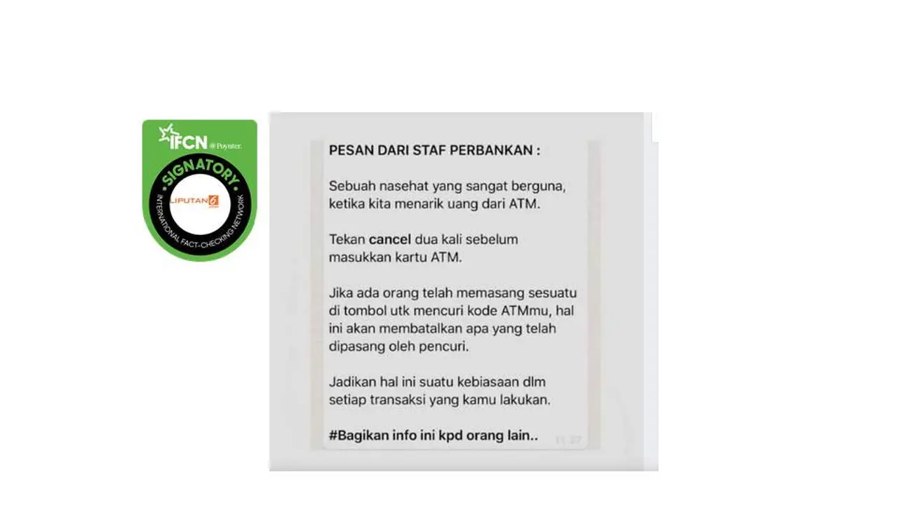 Cek Fakta pencegahan pencurian kartu atm