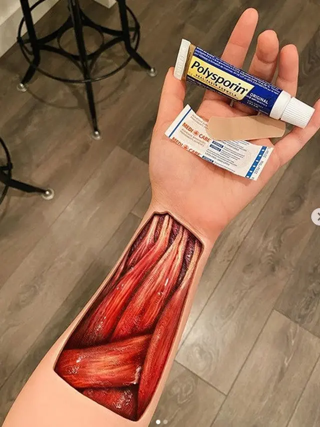 Ilusi optik di kaki dari makeup