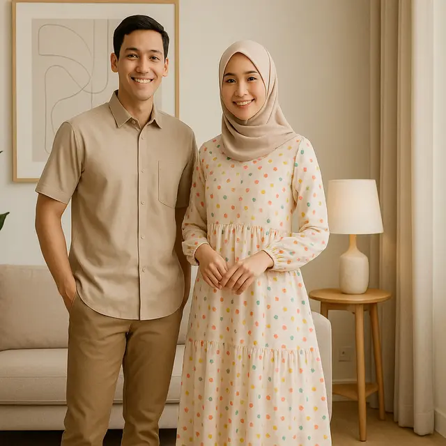 Gamis Sarimbit Tille Dotty/via Chat GPT