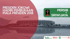 Presiden Joko Widodo hadiri pembukaan Piala Presiden 2018 di Stadion GBLA, Selasa (16/1/2018)