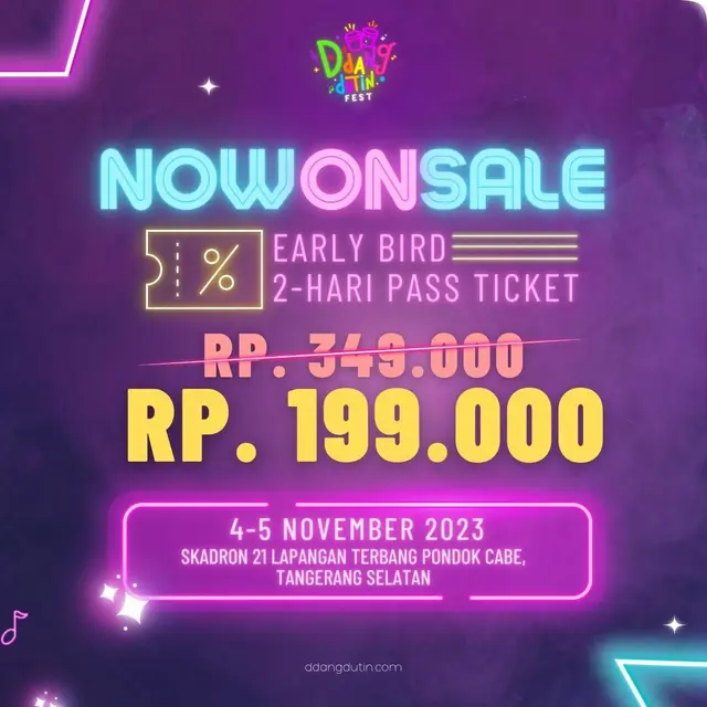 Dangdut Lintas Generasi D'Dangdutin Fest akan digelar 4-5 November 2023 mendatang di Lapangan Terbang Skadron 21 Pondok Cabe, Tangerang Selatan. 