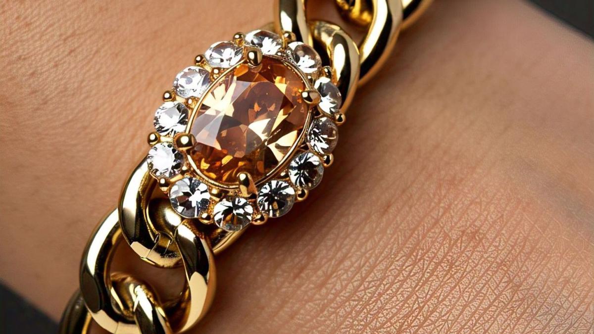 7 Model Gelang Emas Rantai dengan Batu Permata, Bikin Penampilan Harian Makin Elegan