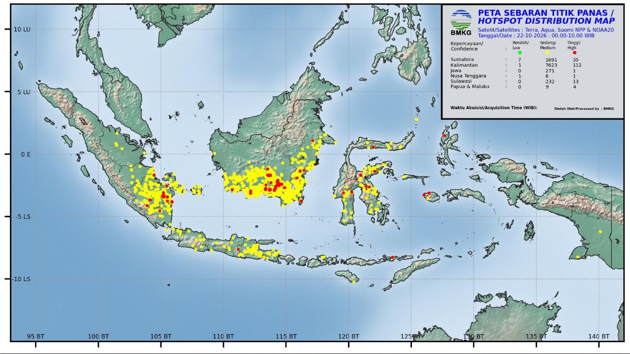 Titik Api Karhutla di 6 Provinsi per 22 Oktober, Ini Sebarannya
