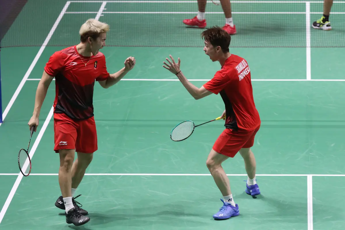 Aksi Dua Ganda Putra Indonesia di Final Perseorangan Asian Games 2018