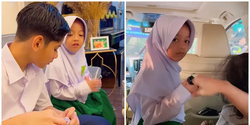 Momen King Faaz dan Queen Eijaz Anak Fairuz A Rafiq Masuk Sekolah Hari Pertama