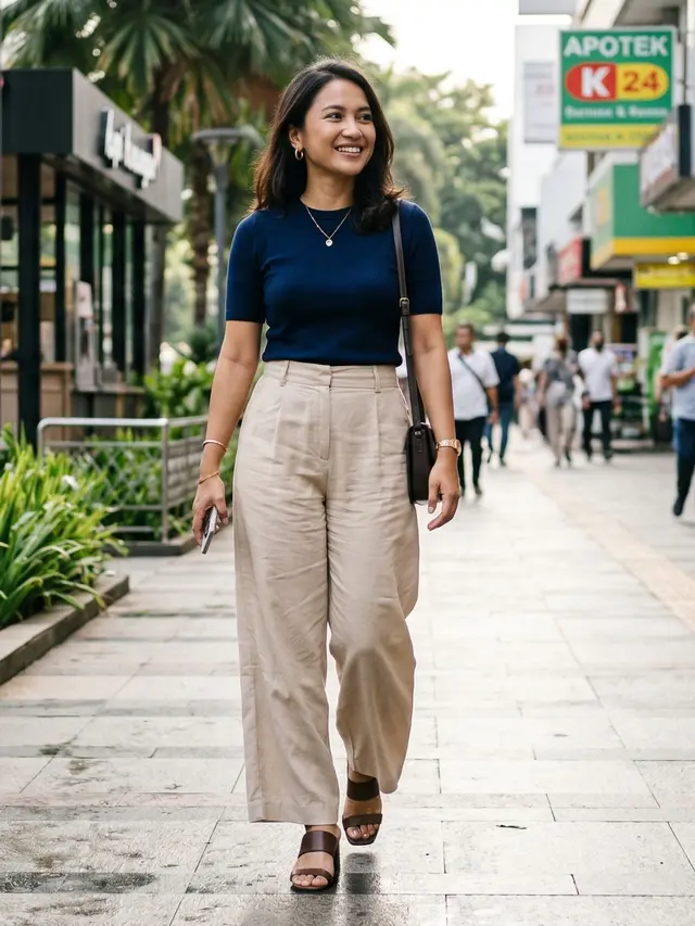 Model Celana Panjang Wanita Bahan Kain (Foto: Gemini AI)