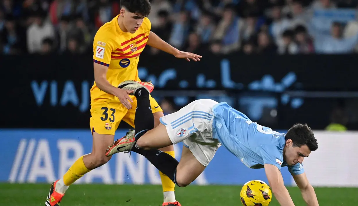 Celta Vigo membalas di babak kedua dengan mencetak gol pada menit ke-47 lewat tendangan kaki kiri Iago Aspas.  (MIGUEL RIOPA/AFP)