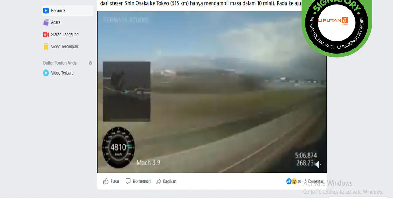 Hoaks kereta peluru di Jepang tembus 4.800 km/jam
