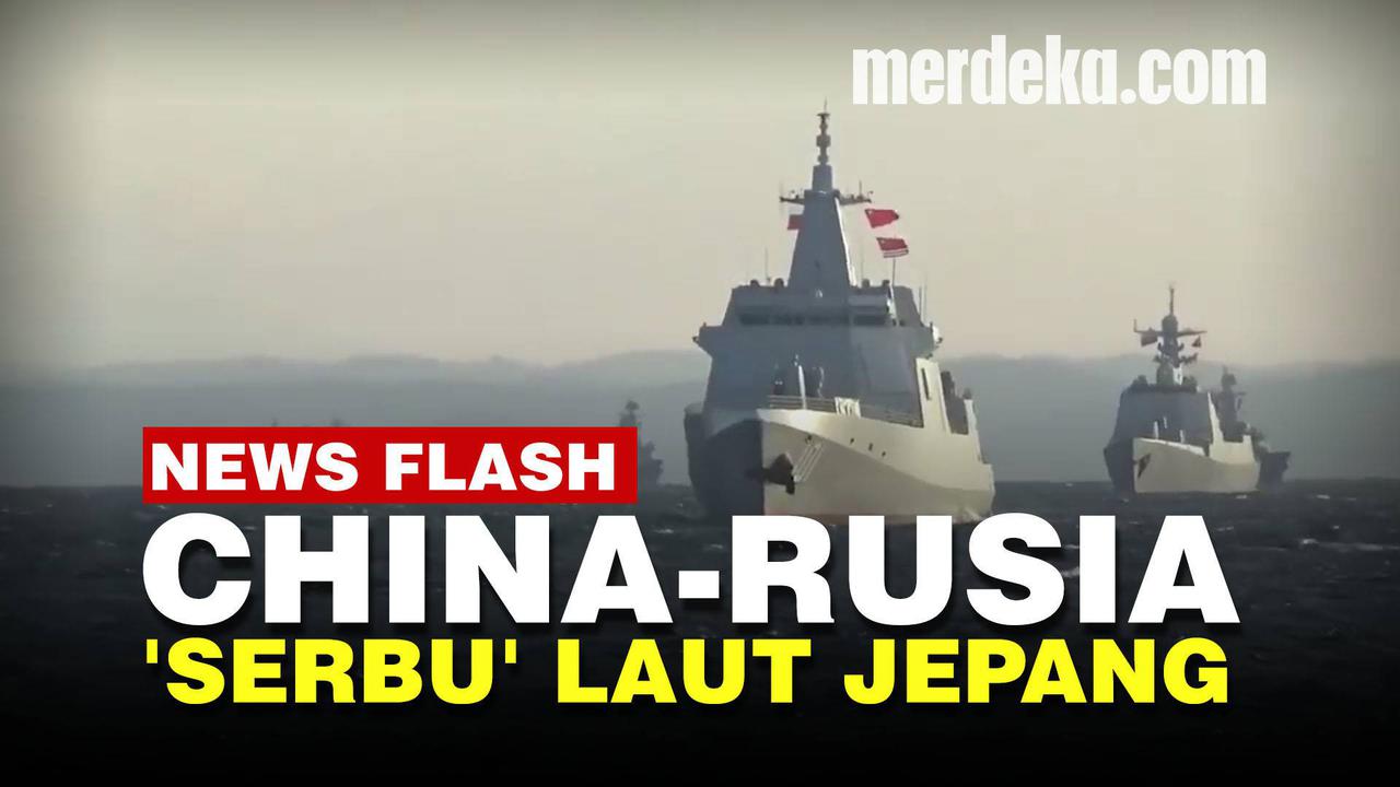 VIDEO: Ngeri! Kapal Perang China dan Rusia Bersatu di Laut Jepang, Dunia Dibkin Geger