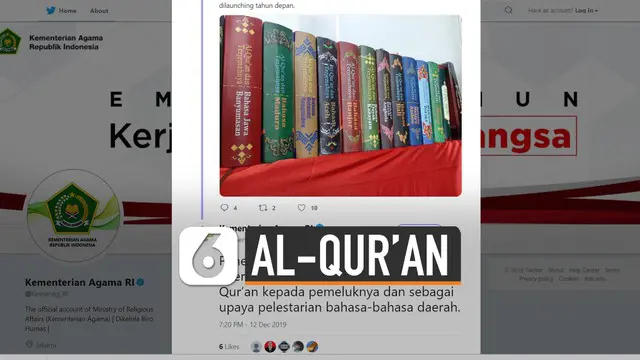 VIDEO: Al-Qur’an Sudah Diterjemahkan ke 21 Bahasa Daerah Indonesia