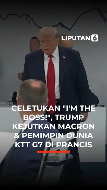 Celetukan "I'm The Boss!", Trump Kejutkan Macron & Pemimpin Dunia KTT G7 Di Prancis