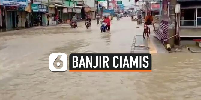 VIDEO: Banjir Satu Meter Putus Akses Ciamis-Pangandaran