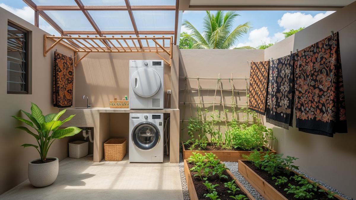9 Desain Rumah Minimalis dengan Kebun Dapur di Area Cuci dan Jemur, Solusi Lahan Terbatas