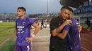 Skuad Persita Tangerang larut dalam suka cita saat berhasil menyelamatkan Pendekar Cisadane  dari degradasi Liga 1 2024. (Bola.com/M Iqbal Ichsan)