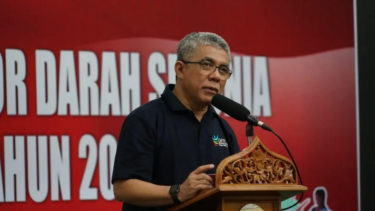 Sekjen Kemenkes, drg Oscar Primadi, membuka peringatan Hari Donor Darah Sedunia di Jakarta. (Foto: Dok Rokomyanmas Kemenkes)