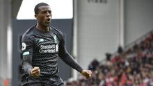 Gelandang Liverpool, Georginio Wijnaldum mencetak gol kemenangan timnya ke gawang Sheffield United. (PAUL ELLIS / AFP)