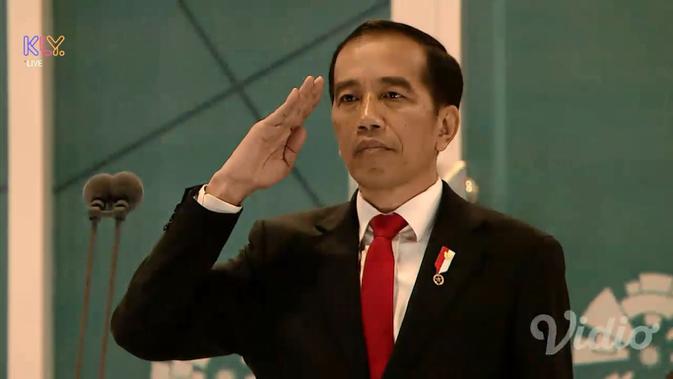 Presiden Jokowi dalam acara pembukaan Asian Games 2018. (Vidio.com)