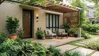 8 Warna Cat Teras Rumah yang Cocok dengan Tanaman Hijau di Depan Rumah, Bikin Terlihat Keren