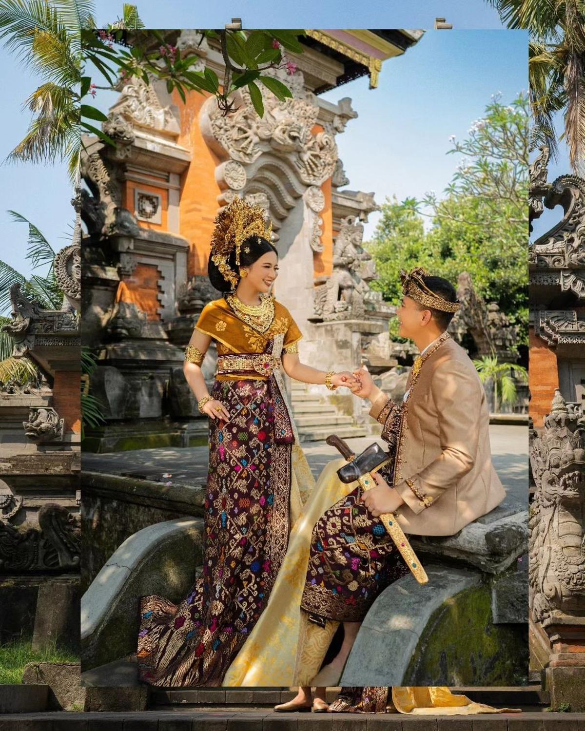 Potret Prewedding Iptu Hafiz Akbar & Angela Perkasa Berbalut Adat Bali Jelang Pernikahan