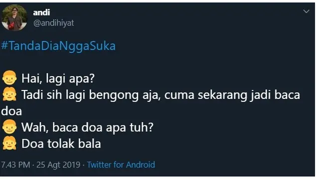 Cuitan Kocak ‘Tanda Dia Ngga Suka’ Ini Malah Bikin Cengegesan